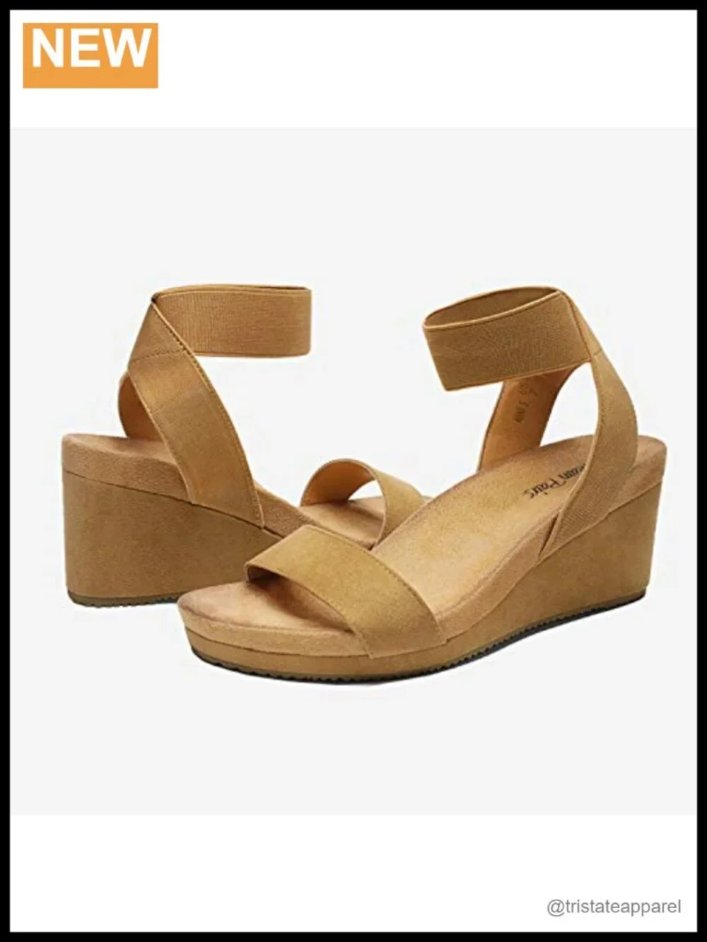 Wedge Sandals with Platform Ankle Strap Cushioned Footbed